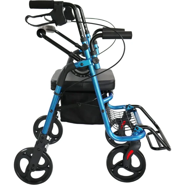 Andador Silla De Ruedas (2 en 1), Andadores con Silla para Personas Mayores Adultos Azul/Negro - Imagen 4