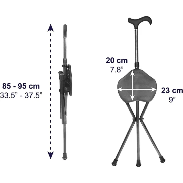 Bastón Asiento de Fibra de Carbono (Altura Regulable) - Imagen 4