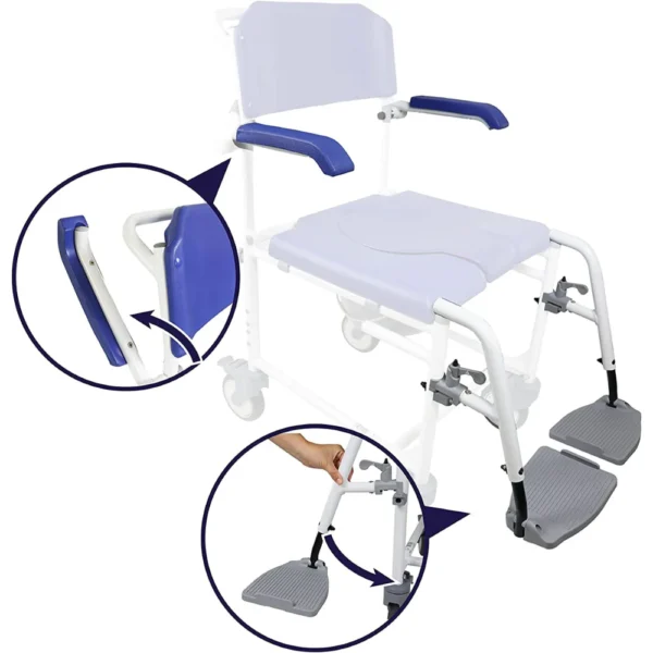 Silla para Ducha con Ruedas Adulto azul - Imagen 6