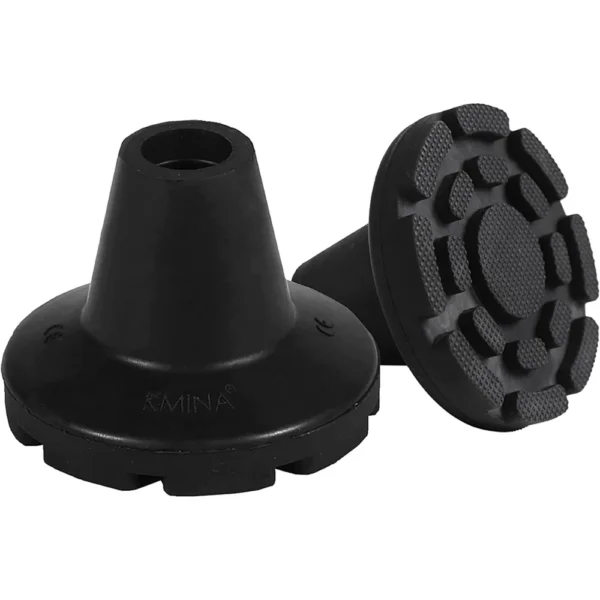 Tacos para Muletas Antideslizantes 19 mm, 18 mm y 17 mm (x2 uds), Conteras de Goma Negros