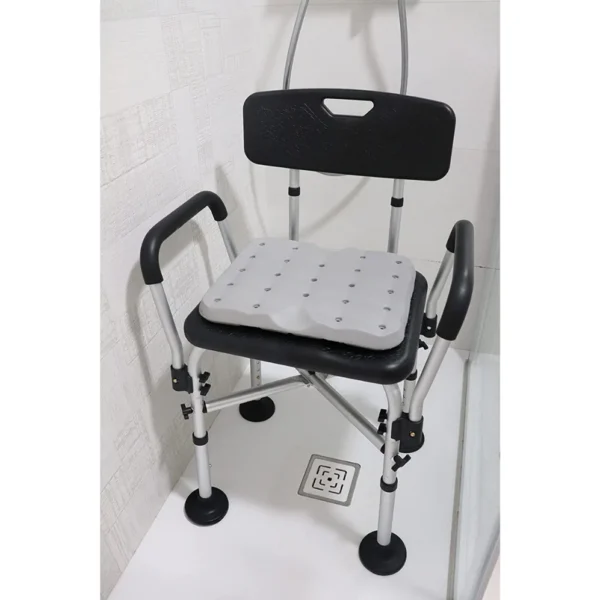 Silla Ducha Acolchado (150 kg), Sillas Baño para Mayores, Asiento Negro - Imagen 4