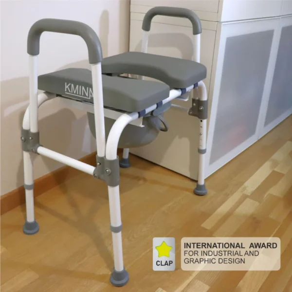 Silla Orinal con Asiento Ajustable (3 en 1), Silla Ducha, Silla Inodoro, silla wc para adulto mayor - Imagen 6