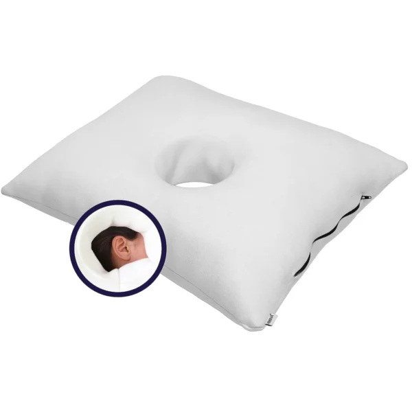 Almohada con Agujero para la Oreja, Almohada Condrodermatitis, Cojín para Liberar la Oreja Blanco