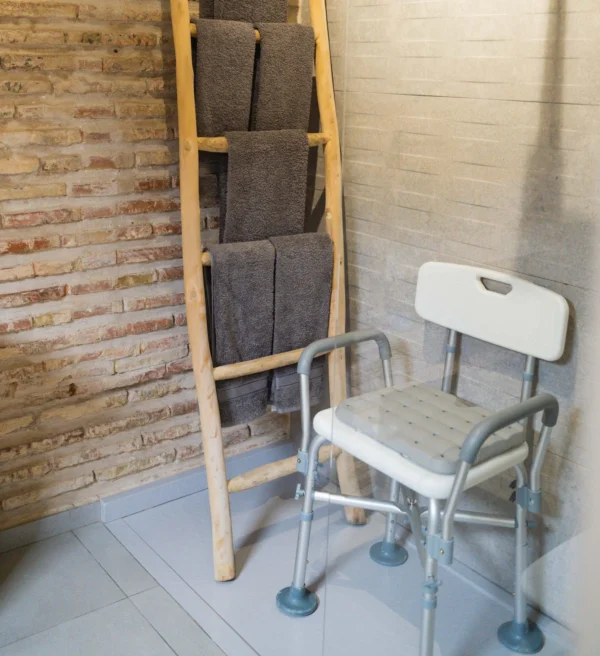 Silla Ducha Acolchado (150 kg), Sillas Baño para Mayores, Asiento Blanco - Imagen 6