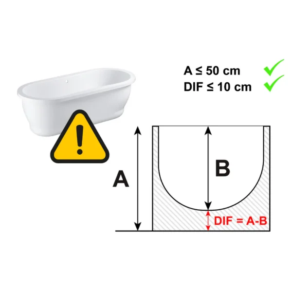 Asiento para Bañera Adulto con Asa Acolchada, Banco Transferencia Negro para Mayores - Imagen 6