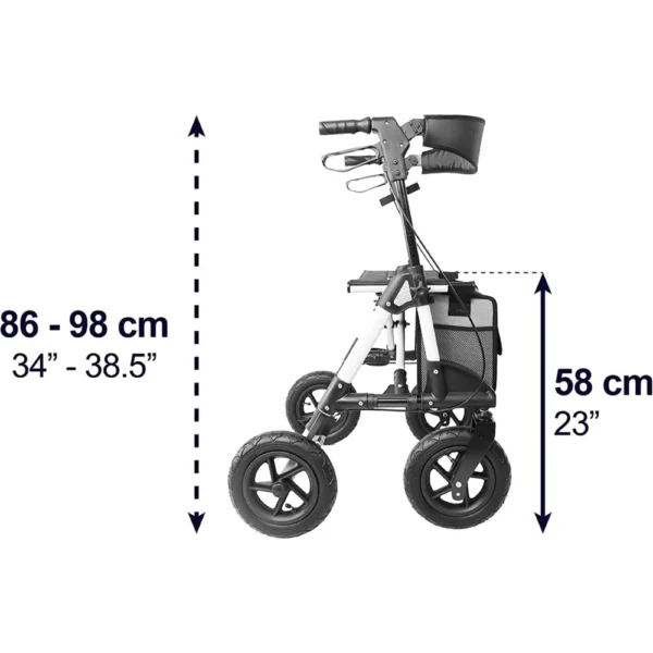 Andadores para Adultos Todoterreno, Andadores para Personas Mayores con 4 Ruedas Neumáticas - Imagen 7