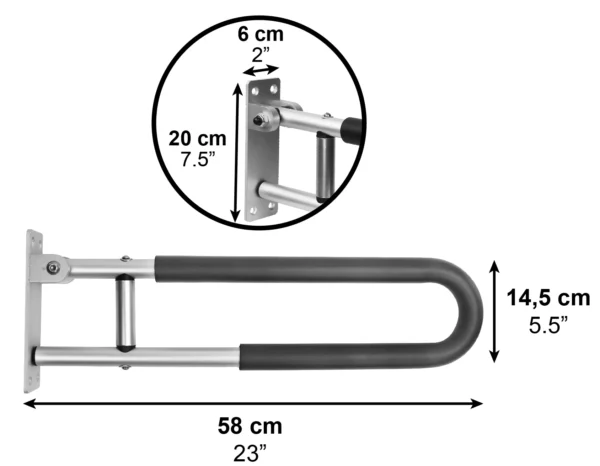 Barra Abatible Acolchada Inodoro 58 cm (x1 ud) - Imagen 6