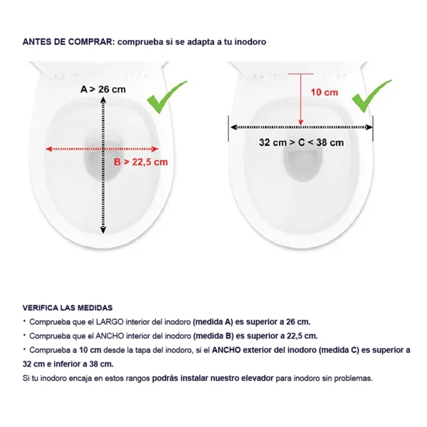 Elevador WC Blando (10 cm), Alza Inodoro para Adultos con Tapa - Imagen 7