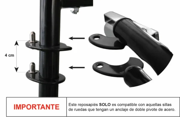 Reposapiés Elevable para Silla de Ruedas (solo para Sillas de Ruedas PEPE Mobility) - Imagen 7