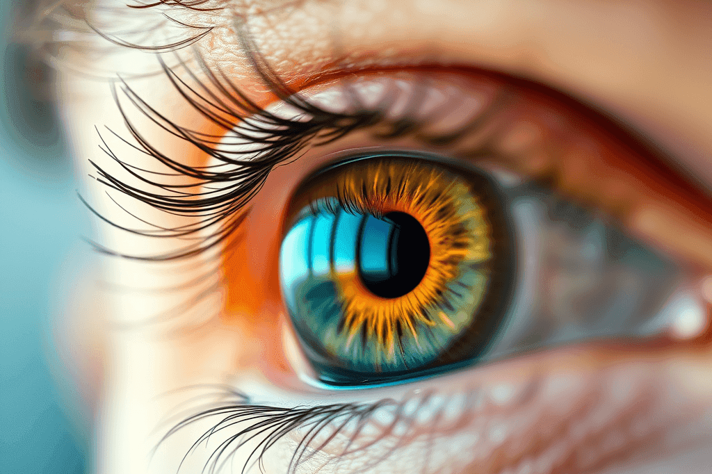 ojo humano con enfoque en iris azul