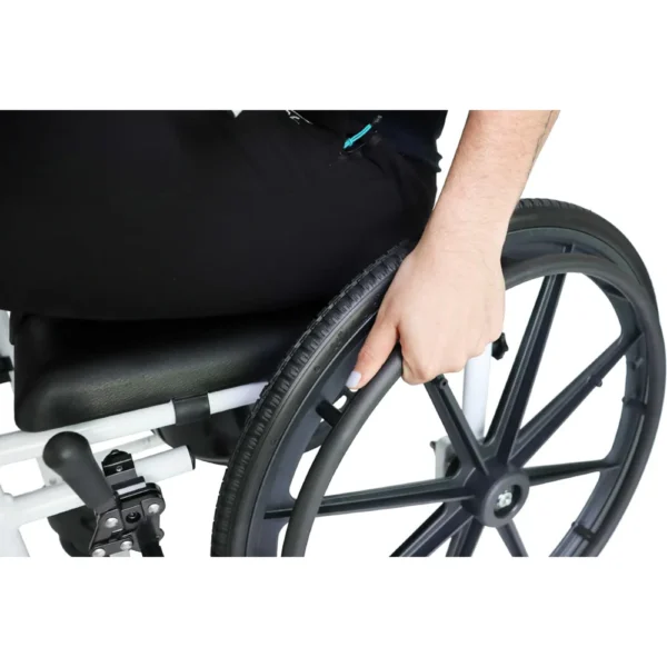 Silla de Ducha Autopropulsable , Silla de Ruedas para Ducha Autopropulsable con Inodoro Negra - Imagen 2