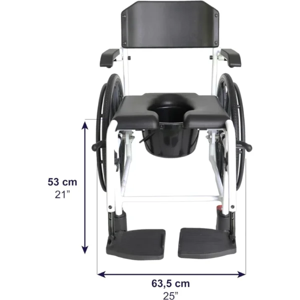 Silla de Ducha Autopropulsable , Silla de Ruedas para Ducha Autopropulsable con Inodoro Negra - Imagen 4