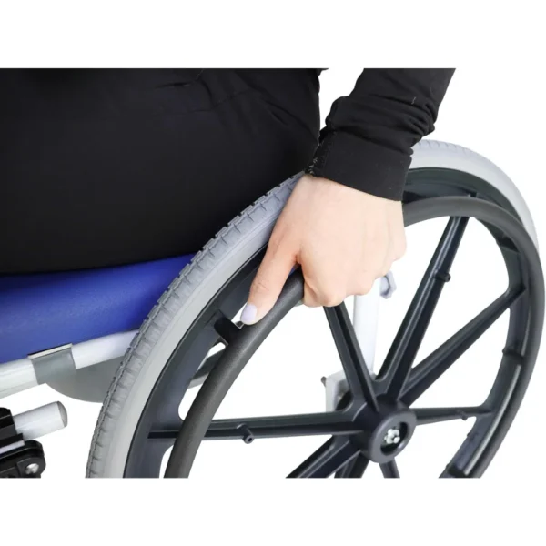 Silla de Ducha Autopropulsable , Silla de Ruedas para Ducha Autopropulsable con Inodoro Azul - Imagen 8