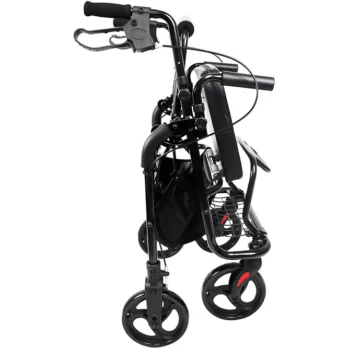 andador con estructura reforzada asiento plegable y frenos de mano