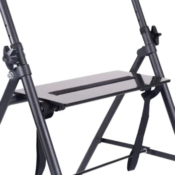 andador metalico negro con ruedas sin respaldo