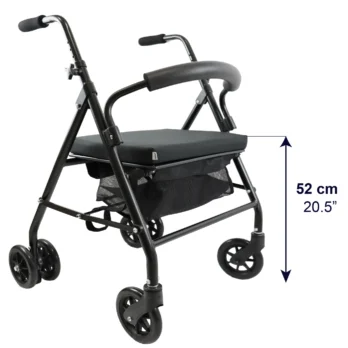 andador plegable ligero con medidas vista lateral