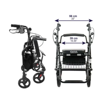 andador tipo silla con ruedas grandes y freno ergonomico