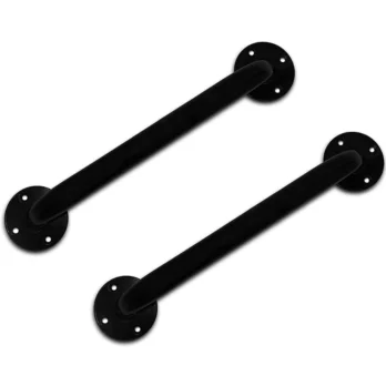 asidero negro para bano barra de seguridad recta diseno minimalista