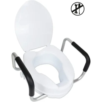 asiento elevador con tapa y reposabrazos ideal para personas mayores