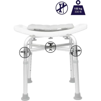 asiento giratorio para banera con soporte antideslizante