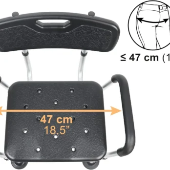 asiento ortopedico plegable con medidas visuales