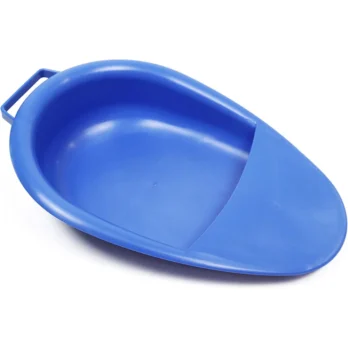 bacin azul de plastico con forma anatomica para pacientes encamados