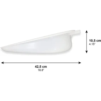 bacin de plastico blanco vista lateral plana