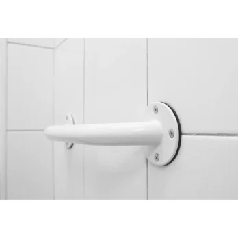 barra de apoyo blanca de pared instalacion en bano para personas mayores