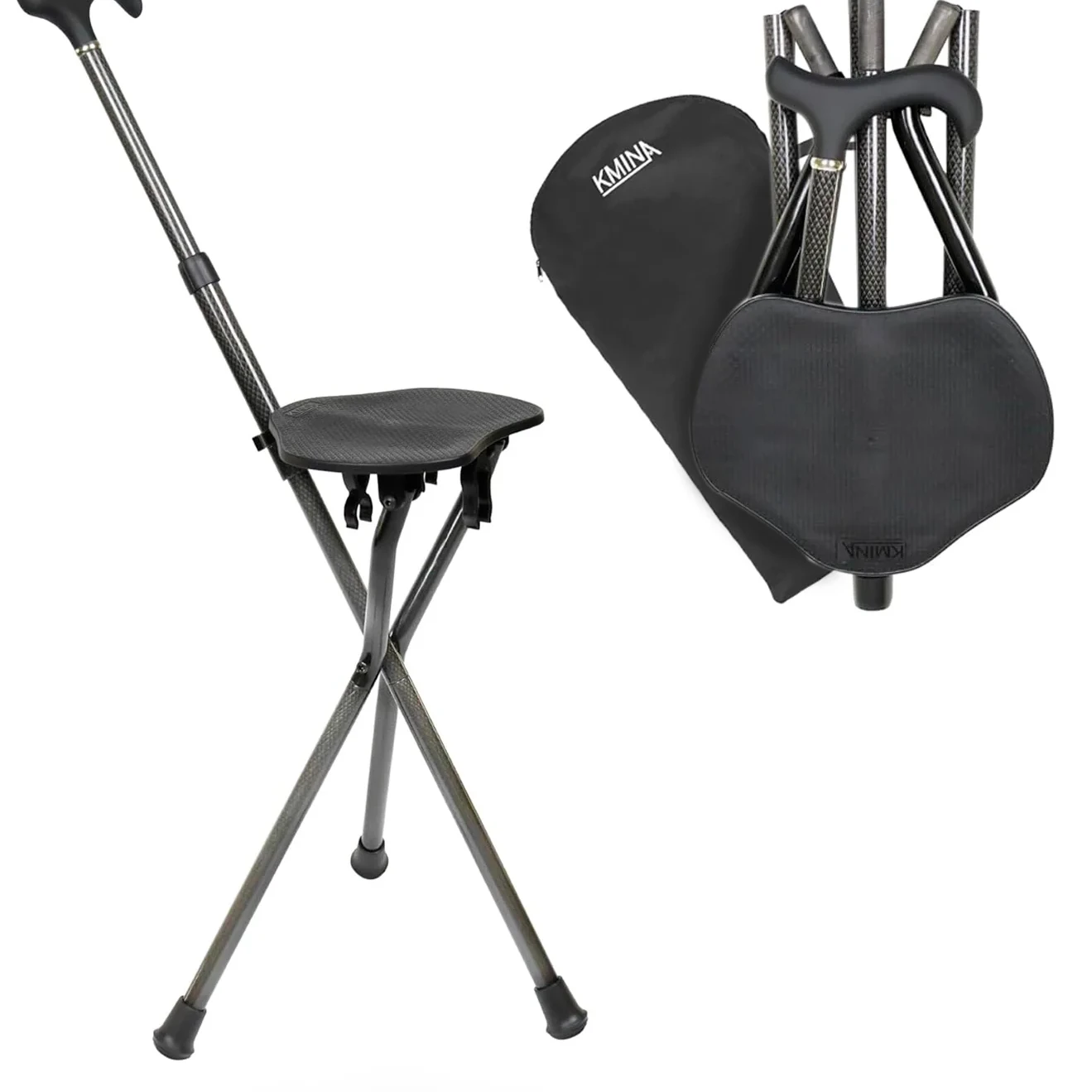 baston con asiento de fibra de carbono