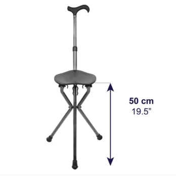 baston con asiento medida de altura plegado