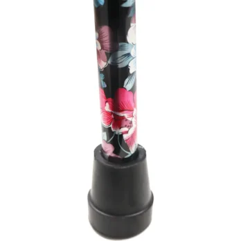 baston decorativo plegable con diseno floral rojo