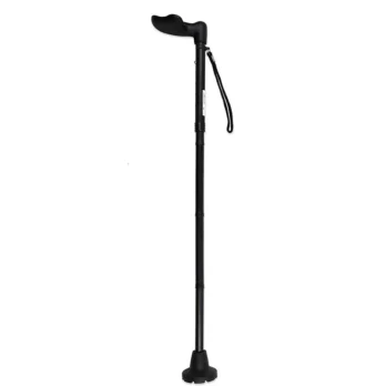 baston ergonomico vertical con base amplia y diseno para zurdos
