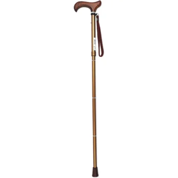 baston extensible clasico madera con mango curvo