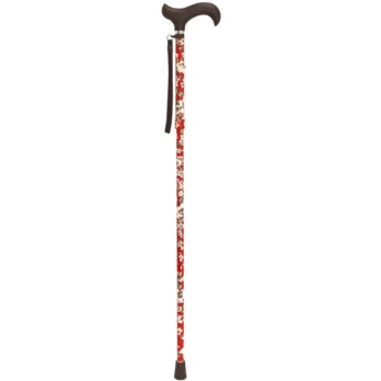 baston extensible con diseno floral rojo modelo 2