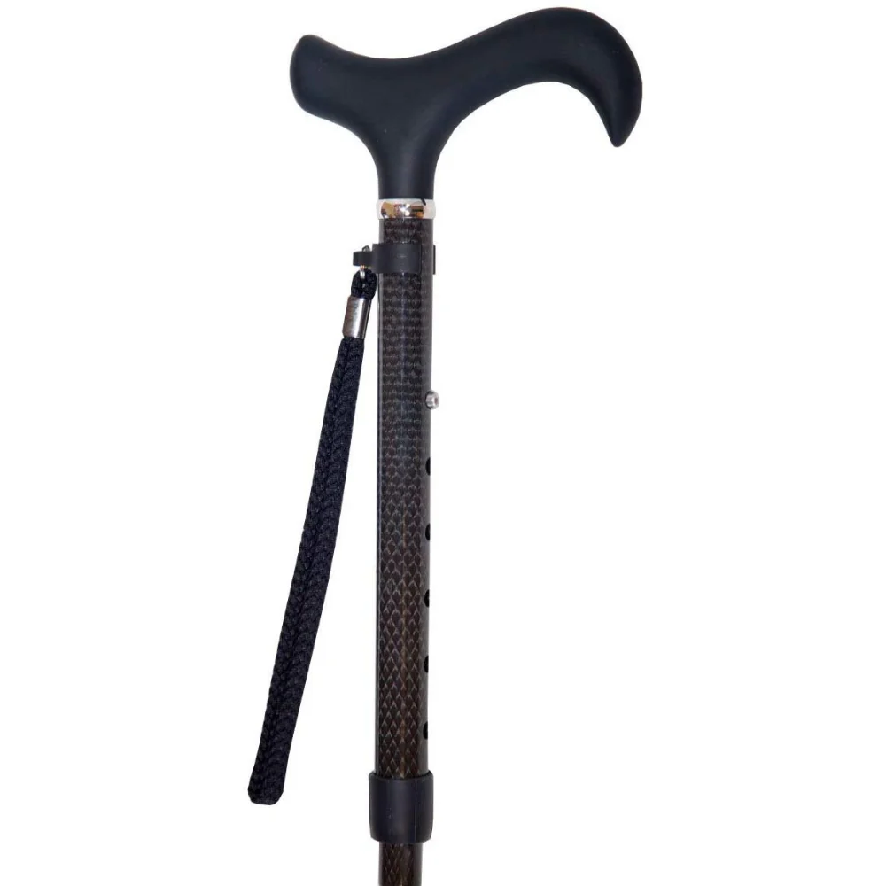 baston extensible de fibra de carbono plegado y ligero