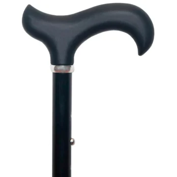 baston negro ergonomico de aluminio mango curvo