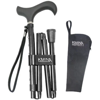 baston negro plegable con funda de transporte incluida