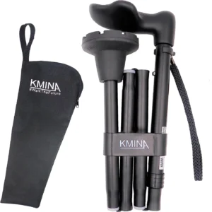 baston ortopedico plegable para mano izquierda con funda