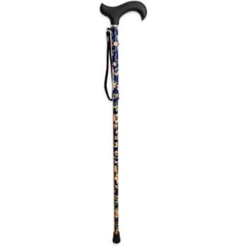 baston plegable con mango ergonomico negro y cuerpo estampado