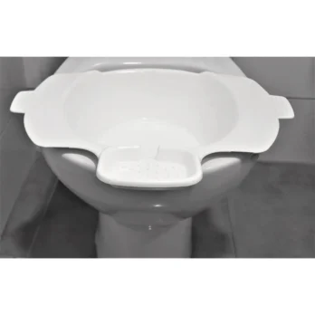 bidet portatil de plastico blanco para wc vista lateral