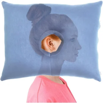 cojin para oreja azul posicion correcta con cabeza