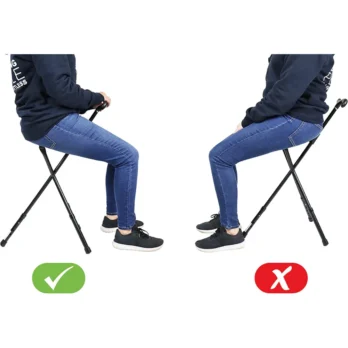 comparacion de uso correcto e incorrecto del baston silla