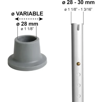 contera estrecha gris compatible con diametros de 28 a 38 mm