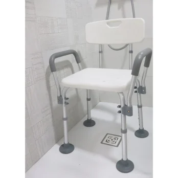 detalle de estructura metalica de silla de bano con soporte ajustable 1
