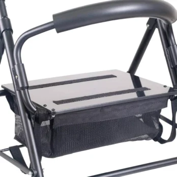 detalle del asiento del andador confort negro