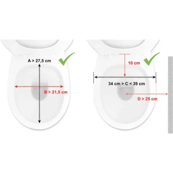 diagrama de ajuste de elevador wc compatibilidad con distintos modelos