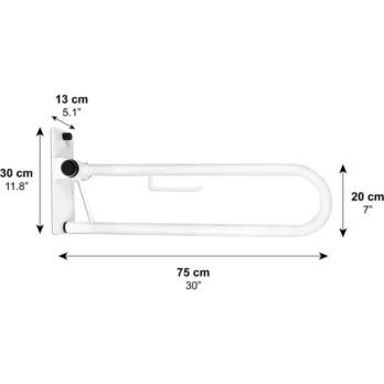 diagrama tecnico medidas de barra abatible para bano