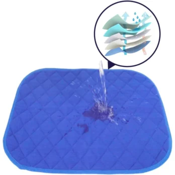 empapador azul con icono de impermeabilidad al agua