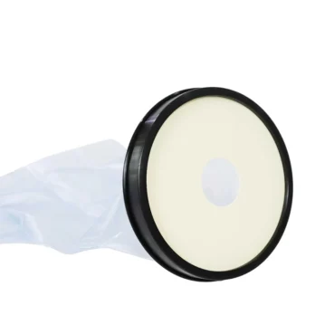 espejo de aumento redondo con ventosa y borde blanco