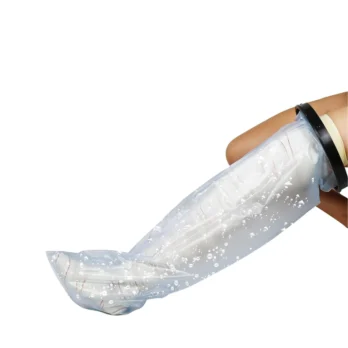 funda impermeable para pierna con abertura elastica vista lateral